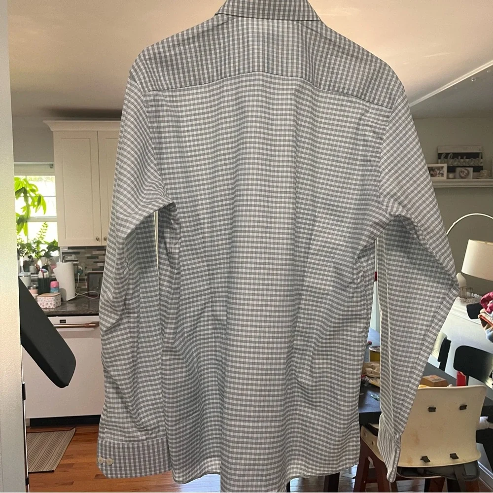 Eton - contemporary Gray Dress Shirt with Gingham Check Pattern 46 / 18 XXL - Picture 6 of 6